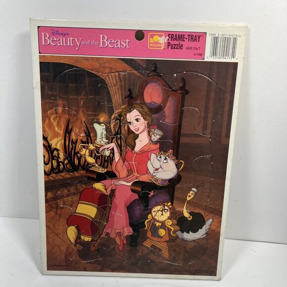 Golden / Disney Other - Vintage Walt Disney Beauty & The Beast Golden Frame Tray 8.5" x 11" Puzzle 4175B